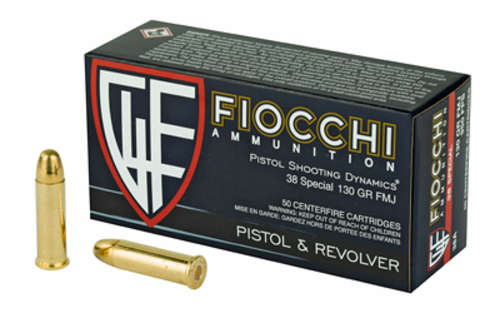 Ammunition Fiocchi Ammunition Fiocchi Centerfire Pistol 38Special FIOCCHI 38SPL 130GR FMJ 50/1000